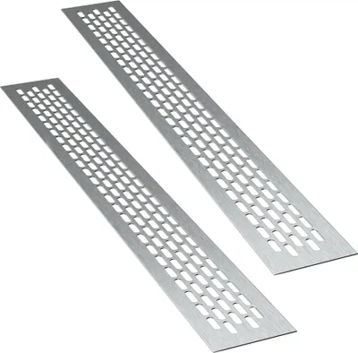 Produktbild von 2 x sossai Aluminium Lüftungsgitter 80 x 6cm in Ino x Belüftungsgitter Türgitter Stegblech Abluft