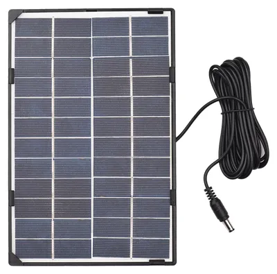 Obrázok produktu pre 6 W, 12 V solárny panel pre vonkajšie bezpečnostné kamery, solárny článok s výstupom 3 m (10 ft) na jednosmerný prúd, vodotesný solárny panel na vlastnú montáž pre pouličné osvetlenie, záhradné svietidlá, domáce ventilátory a čerpadlá