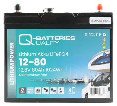 Obrázek produktu pro Q-Batteries 12-80 LiFePO4 baterie 12,8V 80Ah s Bluetooth