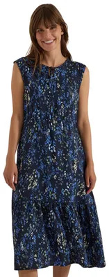 Produktbild von Cecil Midikleid mit Split Neck und Print urban Dark Blue L