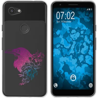 Produktbild von PhoneNatic Case kompatibel mit Google Pixel 3a XL Silikon-Hülle Floral Rabe M4-6