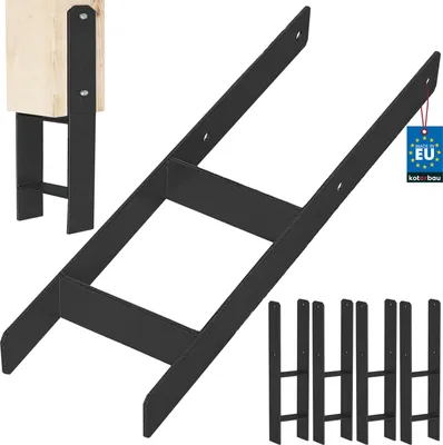 Immagine prodotto di KOTARBAU® 4 pz. Supporto per pali ad H da inserire nel calcestruzzo 160 mm/600 mm acciaio zincato e verniciato a polvere nero scarpe per pali scarpe per pali con ancoraggio in calcestruzzo trave in acciaio ancoraggio in acciaio