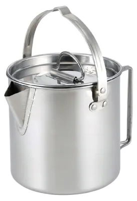 Obrázek produktu pro Outdoorová konvice z nerezové oceli o objemu 1,2 litru s víkem na vaření, převařování vody, kempování, pikniky, turistiku