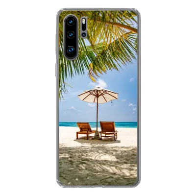 Produktbild von MuchoWow® Handyhülle Schutzhülle Hülle für Huawei P30 Pro Strand - Strandkorb - Sonnenschirm Silikon Softcase Handy Hülle - Schutzdeckel
