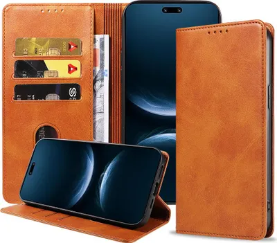 Image de Adapté à l'étui de téléphone Huawei Nova 14 Pro Étui en faux cuir avec fermeture magnétique et porte-cartes Étui de livre avec rabat - Étui de portefeuille avec porte-cartes - Marron - Smartphonics
