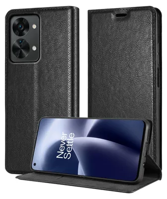 Image de Cadorabo Housse pour OnePlus Nord 2T en NOIR DE NUIT Housse de protection avec fermeture magnétique, fonction de support et porte-carte Flip Case Cover Etui Handy Klapphülle Book Tasche