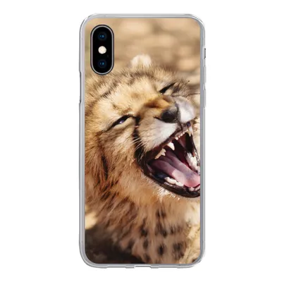 Produktbild von MuchoWow® Handyhülle Schutzhülle Hülle für iPhone X Gepard - Tier - Nahaufnahme Silikon Softcase Handy Hülle - Handyhülle