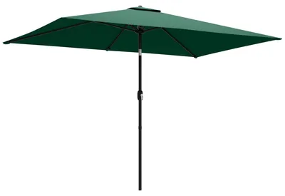 Produktbild von Sonnenschirm 300 x 200 cm neigbar Balkonschirm mit Kurbel Schutzhülle Grün