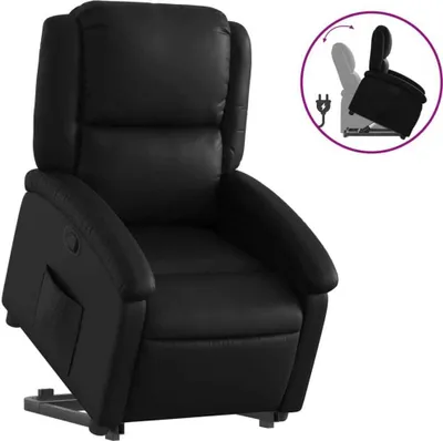 Produktbild von vidaXL Relaxsessel mit Aufstehhilfe Schwarz Kunstleder