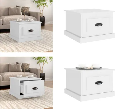 Obrázok produktu pre vidaXL Konferenčný stolík biely 50x50x35 cm materiál na báze dreva - Konferenčný stolík - Konferenčné stolíky - Príručný stolík - Rozkladací stolík