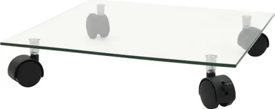 Image de vidaXL Support pour plantes avec roulettes 2 pièces verre dur 35x35 cm carré