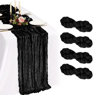 Obrázok produktu pre Podložka pod jedlo, čierna, 90 x 300 cm, sada 4 kusov