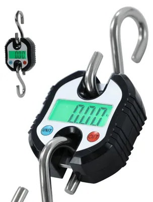 Zdjęcie produktu dla Elektroniczna, wisząca waga cyfrowa o udźwigu 150 kg, z mini wyświetlaczem LCD i funkcją tarowania