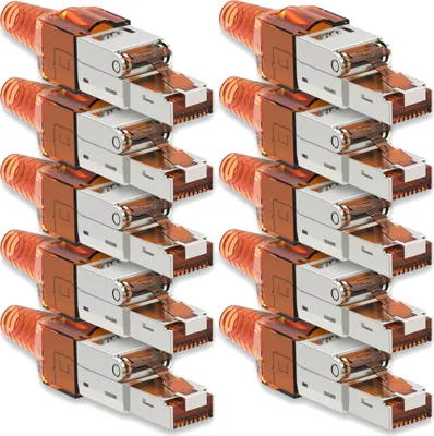 Produktbild von Netzwerkstecker Cat7 CAT 7 RJ45 Stecker 10x Steckverbinder werkzeuglos geschirmt
