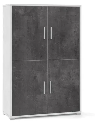Immagine prodotto di Mobile Multiuso 4 Ante 108x161x41 cm Ossido Bianco/Ossido Nero