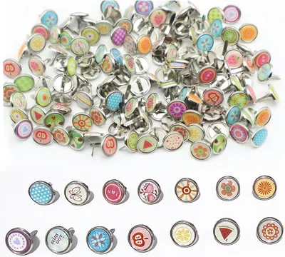 Productafbeelding van Metalen Brads - Splitpennen Papier Bevestigingen - Hobby Knutselen - Zelfpiercing Fixatie - 12 mm - Multicolor