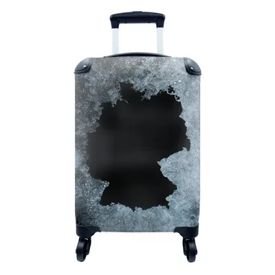 Produktbild von MuchoWow® Koffer Handgepäck Trolley Rollkoffer Kleine Reisekoffer mit 4 Rollen - Karte - Deutschland - Grau - Cabin Size < 55x40x23 cm & 55x40x20 cm - Fotokoffer - Kabinenkoffer - Boardgepäck - Reise-Box - Reisekoffer - Reisegepäck - Koffer mit Bild - Trolley für Kinder