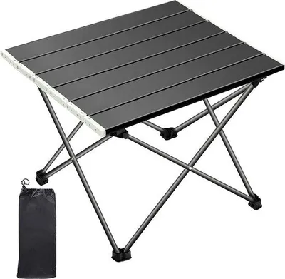 Produktbild von Unyqoos® Klappbarer Campingtisch mit Tragetasche, Picknick- & Gartentisch, Schwarz – ideal für Camping, Urlaub, Garten & unterwegs