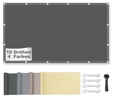 Obrázok produktu pre Slnečná clona, obdĺžnikový tvar, 4x6 metrov, tmavosivá, vodeodolná, s okami