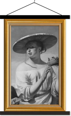 Produktbild von MuchoWow® Textilposter Kunst - Maler - Liste - Gold 120x180 cm mit schwarzem Rahmen - Fotos