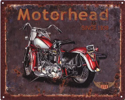 Produktbild von Moritz Deko Blechschild Motorhead Since 1939 Retro Geschenk-Idee aus Metall Vintage-Design zur Dekoration