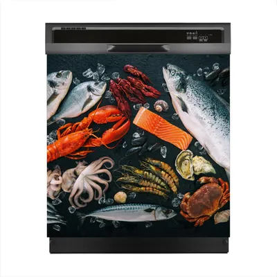 Produktbild von Aufkleber sticker 60x60 cm Dekorative folie Spülmaschine - Fisch und Meeresfrüchte