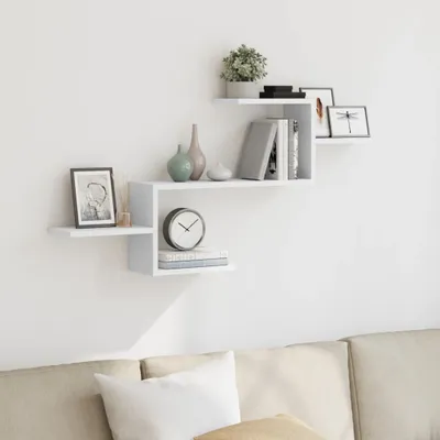 Obrázok produktu pre Maison Exclusive - Nástenná polica Biela 104x15x49 cm Drevený materiál