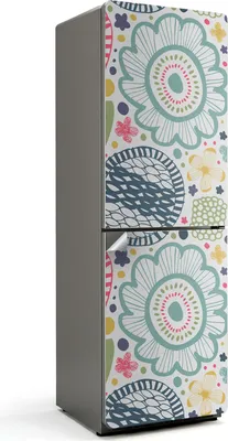 Produktbild von Florale und geometrische Muster – Kühlschrank Aufkleber – Klebefolie Kühlschrank – Kühlschrank Nachbildung – Kühlschrankfolie selbstklebend – Küchen Nachbildungation – 60x180 cm