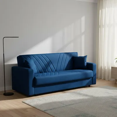 Immagine prodotto di Dmora Divano Letto 3 Posti Adda 81x214 cm Nero, Contenitore Reclinabile