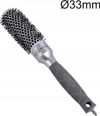 Produktbild von Ponik's Professionelle Keramik Haarbürste, zum Stylen und Glätten der Haare, Runden IONIC 33mm