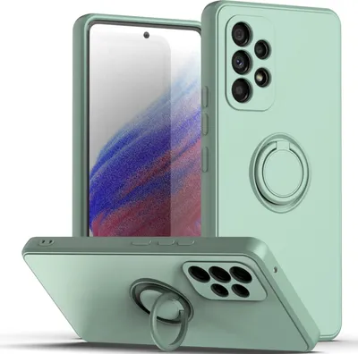 Produktbild von Samsung A53 5G Handyhülle, Ring Halter Ständer Kratzfeste Weiche Silikon schutzhülle für Samsung Galaxy A53 5G hellgrün