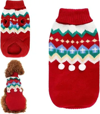 Produktbild von Gebreide Hundestrumpet für Weihnachten und Wärme - Tierkostüm und Mantel