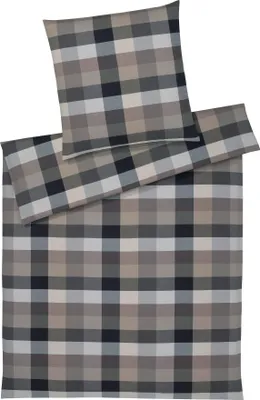 Produktbild von elegante Soft-Flanell-Bettwäsche-Garnitur Hamilton Farbe Kiesel Größe 135x200+80x80 AL