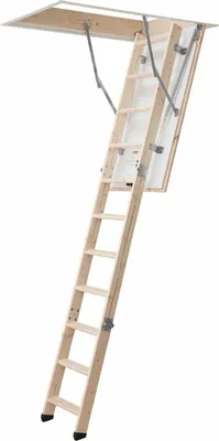 Produktbild von Dolle Bodentreppe kompakt 3-teilig bis 285cm Raumhöhe mit U-Wert 1,3 Deckenöffnung 140x70cm