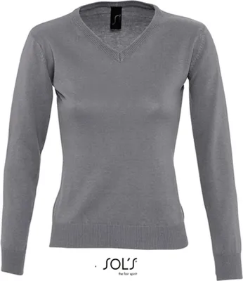 Produktbild von SOLs 90010 | Womens V Neck Sweater Galaxy - Farbe: Medium Grey (Solid) - Größe: S