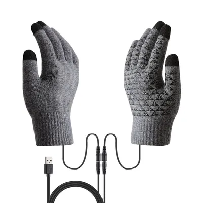 Produktbild von USB Beheizte Handschuhe Touchscreen Stricken Warm Winterhandschuhe Herren Damen