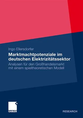 Obrázek produktu pro Marktmachtpotenziale im deutschen Elektrizitätssektor