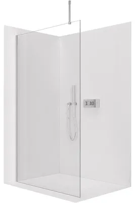 Obrázek produktu pro CERANO - Sprchová zástěna Walk-in Onyx Top Cube L/P - 8 mm - hranatá vzpěra - chrom, transparentní sklo - 50x200 cm
