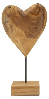 Image de Sculpture Dobu cœur en teck recyclé pièce unique