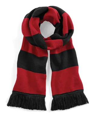 Immagine prodotto di Beechfield B479 | Sciarpa Varsity / Sciarpa invernale da uomo - Colore: Nero/Rosso classico - Taglia: Unica