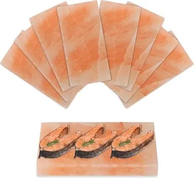 Obrázek produktu pro Příslušenství k grilu ze solného kamene, solná dlaždice 20 cm x 10 cm x 2,5 cm, 8 kusů