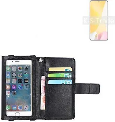 Produktbild von K-S-Trade Handy Hülle Schutz Hülle Kompatibel mit Xiaomi 12 Lite Case mit Displayschutz / Schutzfolie Flip Cover Wallet case Etui Hülle schwarz
