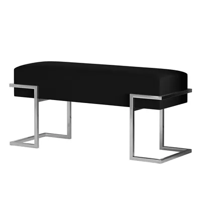 Produktbild von BETTSO CELY 100 Designerbank in Schwarz auf einem Chromgestell
