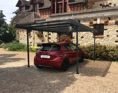 Produktbild von Terrando Carport Mistral Carport aus Metall in Grau, Unterstand Überdachung