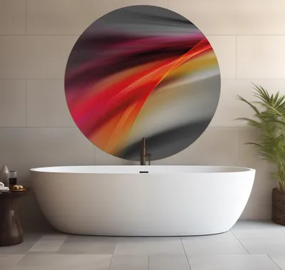 Produktbild von Wallario wasserfestes Poster selbstklebend 120 x 120 cm, Schwarz rot pink - Abstraktes Design, Badezimmerposter Spritzschutz mit Hochglanzoberfläche in Glasoptik