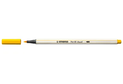 Produktbild von Premium-Filzstift mit Pinselspitze für variable Strichstärken - STABILO Pen 68 brush - Einzelstift - gelb