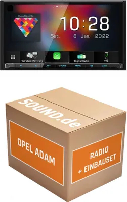 Produktbild von Autoradio Einbaupaket Kenwood DMX8021DABS passend für Opel Adam + CD300 / CD400 | (Wireless) Apple CarPlay (Wireless) Android Auto