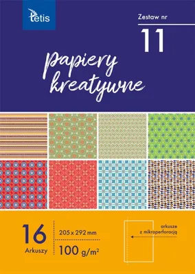 Obrázek produktu pro Papiery kreatywne A4, zestaw 11, 16 arkuszy