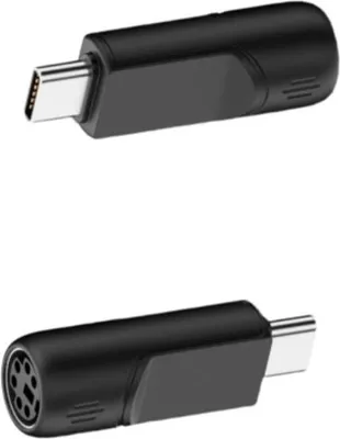 Produktbild von INF PS2 zu Type-C Adapter 2er Set ABS schwarz Type-C auf PS2 Konverter