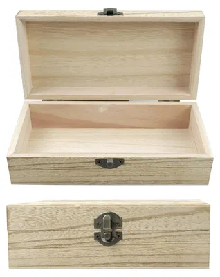 Holzbox mit Deckel, 20×10×6 cm, unbehandelt, Aufbewahrung